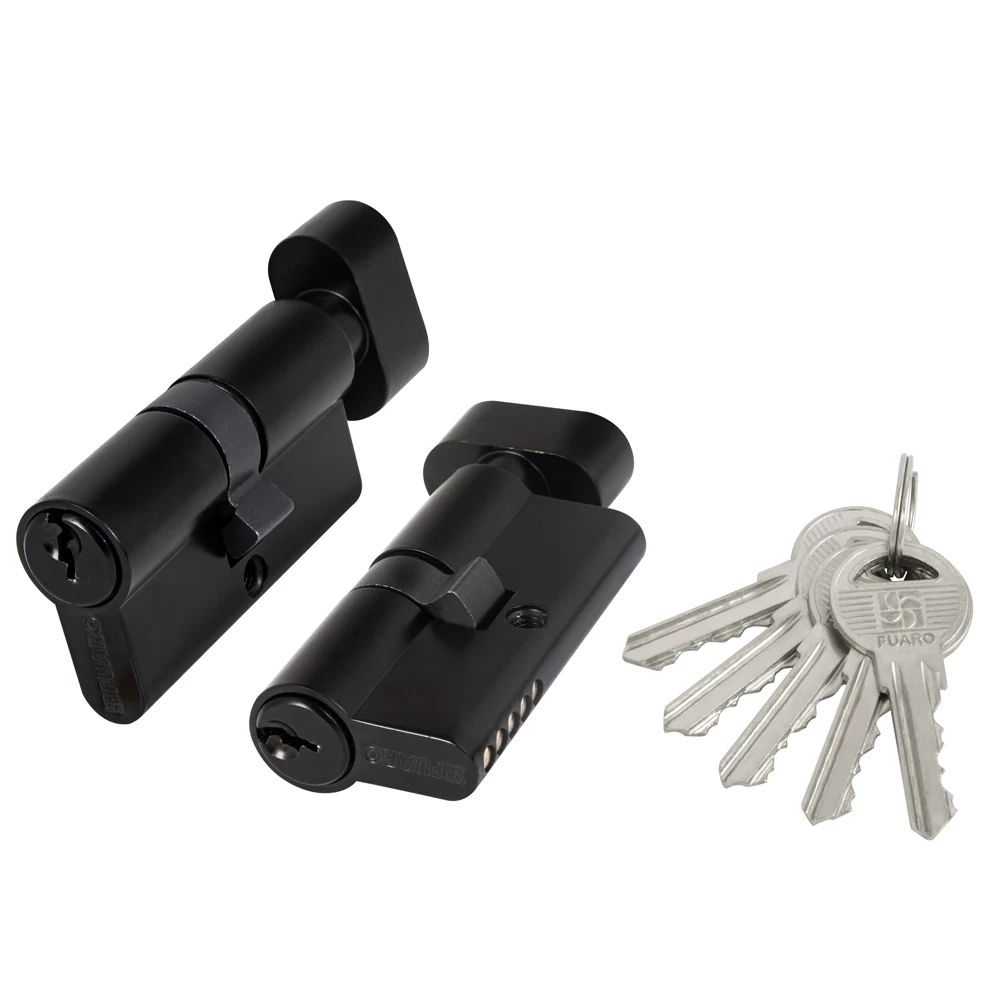 Фото Цилиндровый механизм (100 ZM/60) 1000ZMKnob60(25+10+25) BL черный 5Key с вертушкой
