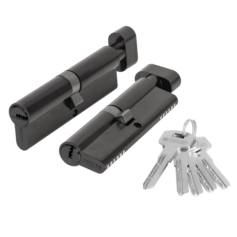 Фото Цилиндровый механизм (200 ZM/120) 2000ZM Knob 120 (55+10+55) BL-24 черный 5Key с вертушкой